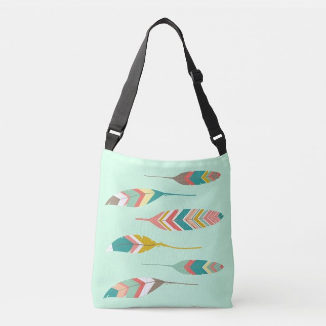 Modern stamfjädrar Tote Bag Axelväska (Framsida)