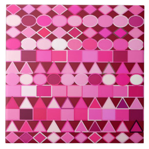 Modern stamgeometri, burgundi och Rosa Kakelplatta