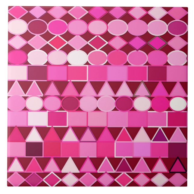 Modern stamgeometri, burgundi och Rosa Kakelplatta (Framsidan)