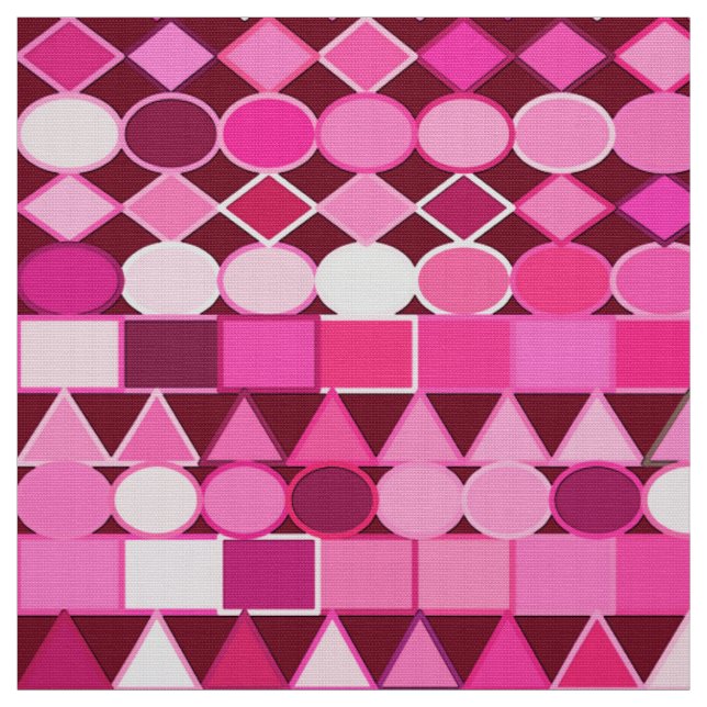 Modern stamgeometri, burgundi och Rosa Tyg (Provkarta)