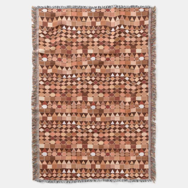Modern stamgeometri, Chocolate Brown och Tan Mysfilt (Framsidan Vertikal)