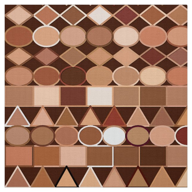 Modern stamgeometri, Chocolate Brown och Tan Tyg (Provkarta)