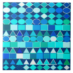 Modern stamgeometri, Denim Blues on Navy Kakelplatta