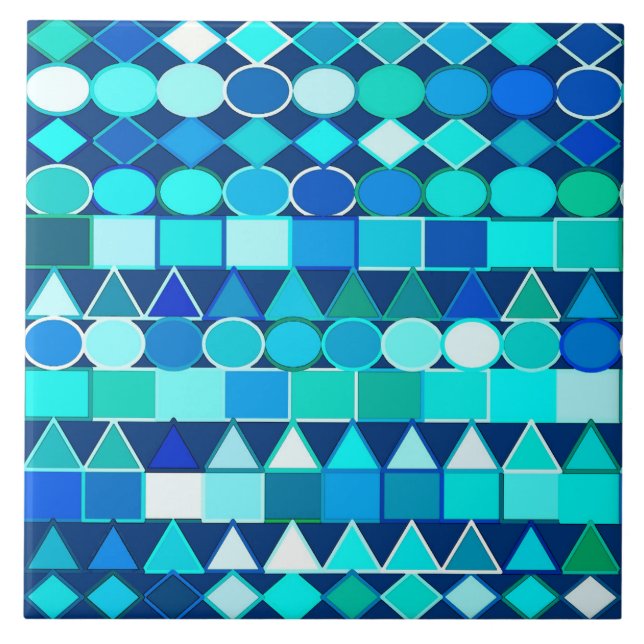 Modern stamgeometri, Denim Blues on Navy Kakelplatta (Framsidan)