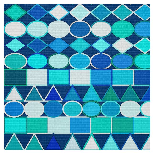 Modern stamgeometri, Denim Blues on Navy Tyg (Provkarta)