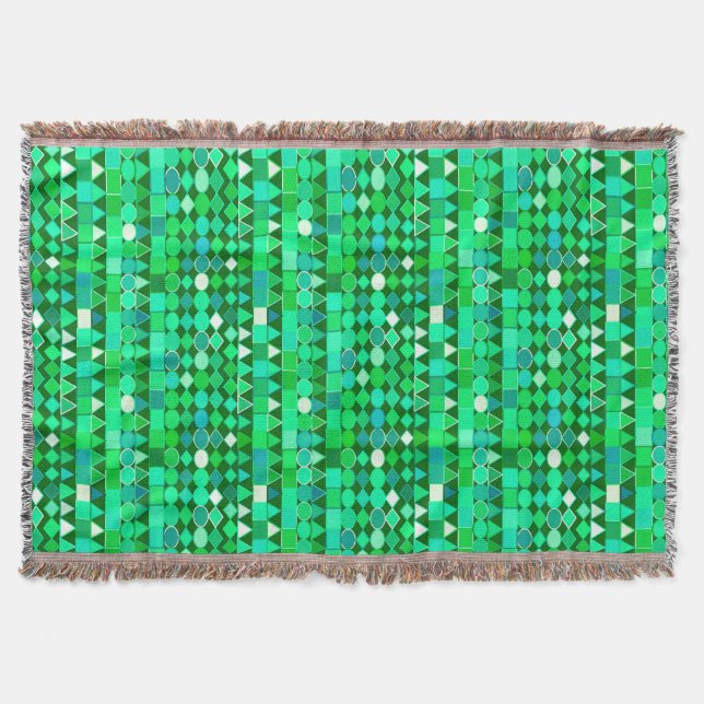 Modern stamgeometri, Emerald Grönt och Aqua Filt (Framsidan)