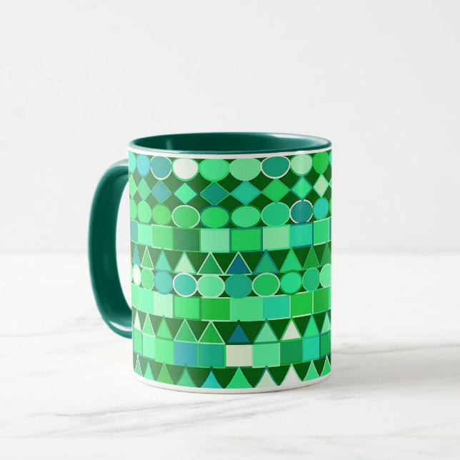 Modern stamgeometri, Emerald Grönt och Aqua Mugg (Framsida vänster)