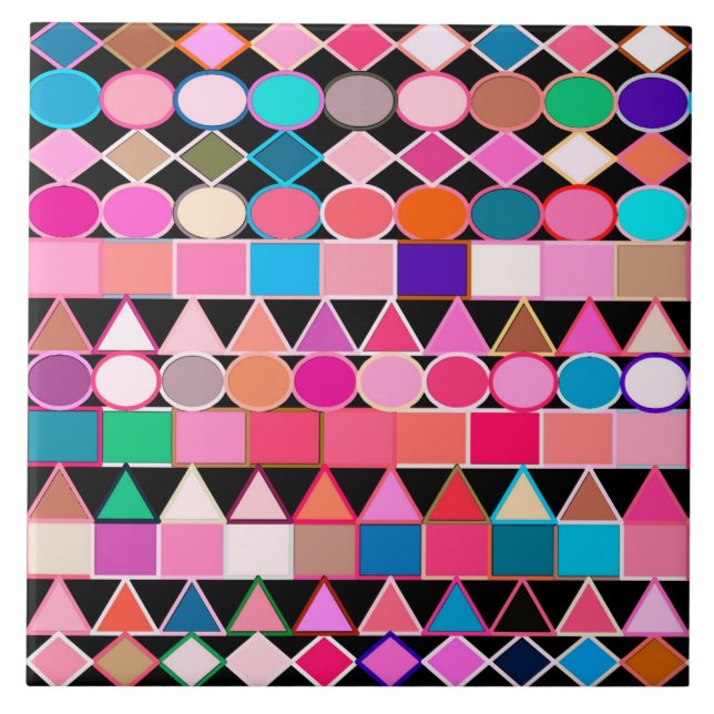 Modern stamgeometri, judisk Färg på svart Kakelplatta (Framsidan)