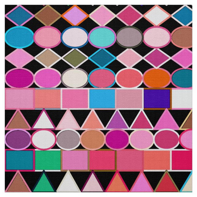 Modern stamgeometri, judisk Färg på svart Tyg (Provkarta)