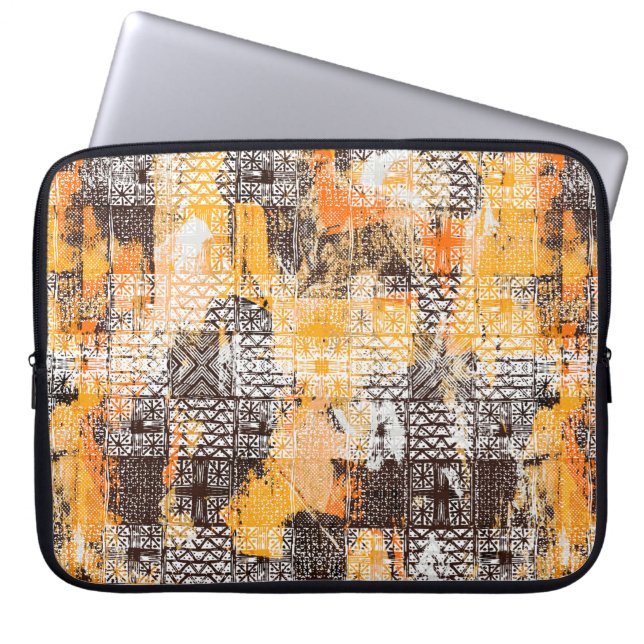 Modern stamgeometri, sömlös mönster laptop fodral (Framsidan)
