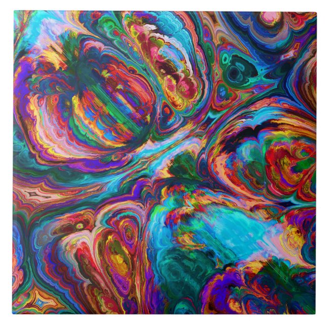 Modern Stänk i färg Kakelplatta (Framsidan)