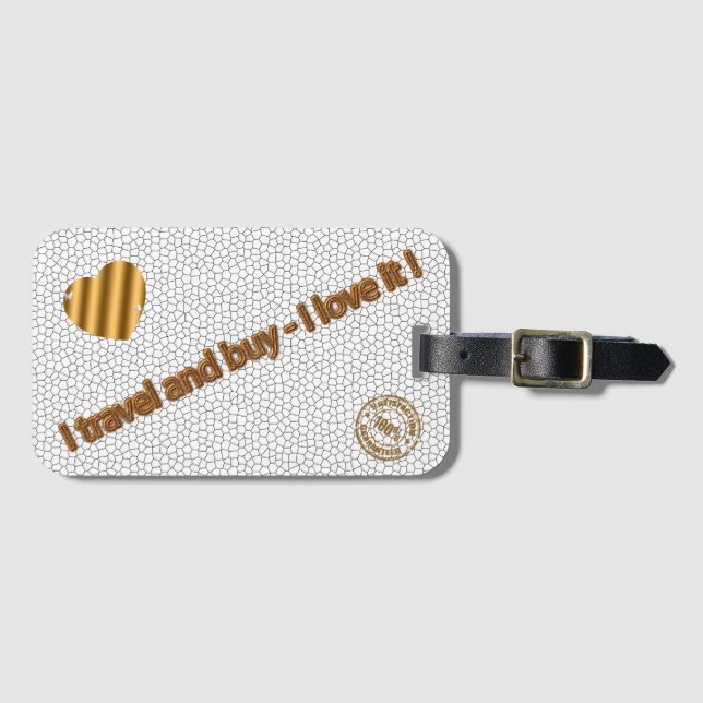 Modern staplad glasmassa Vita Kärlek Bagagebricka (Framsida horisontal)