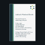 Modern Star Bar Mitzvah Infogningskort Inbjudningar<br><div class="desc">Detta mindre infogningskort passar perfekt för fest-,  helg- eller Mitzvah-projektinformation. Motsvarar den moderna Star-inbjudningsserien.</div>