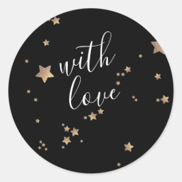 Modern Star Black Onyx jul Lycklig Helgdag Runt Klistermärke