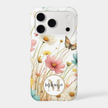 Modern Star Burst Flower Personlig iphone case
