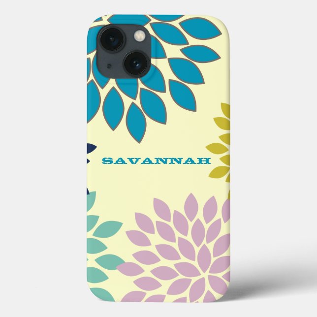 Modern Star Burst Flower Personlig iphone case (Baksida)