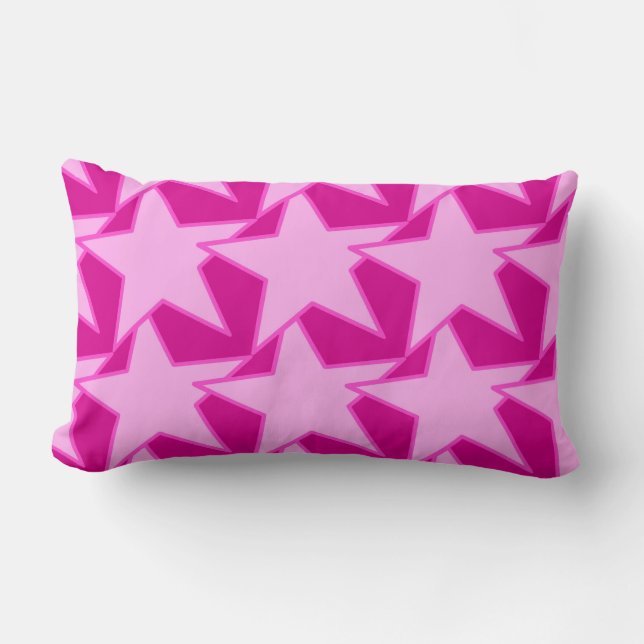 Modern Star Geometric - blekens rosa och fuchsia Lumbarkudde (Framsida)