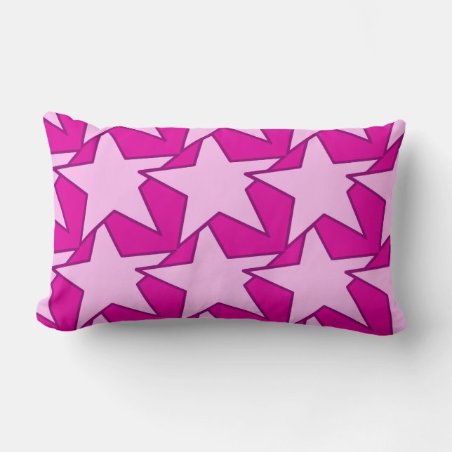 Modern Star Geometric - Fuchsia and ice rosa Lumbarkudde (Framsida)