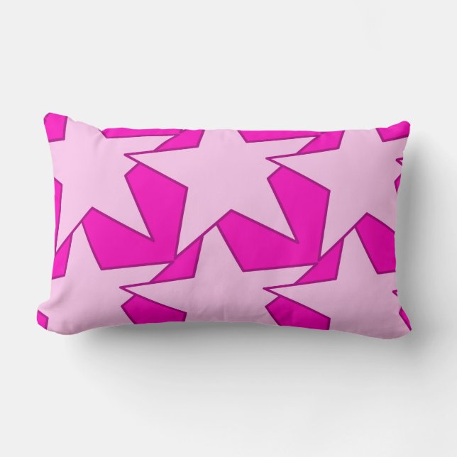 Modern Star Geometric - Fuchsia and ice rosa Lumbarkudde (Framsida)