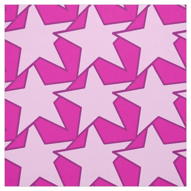 Modern Star Geometric - Fuchsia and ice rosa Tyg (Provkarta)