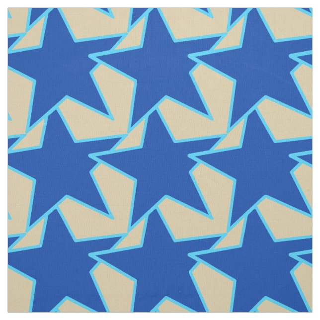 Modern Star Geometric - koboltblått och taupe Tyg (Provkarta)