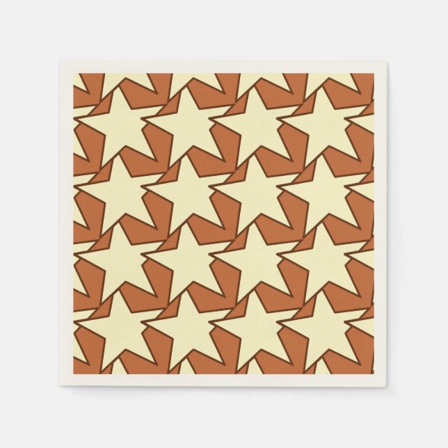 Modern Star Geometric - kräm och kameltan Pappersservett (Framsidan)