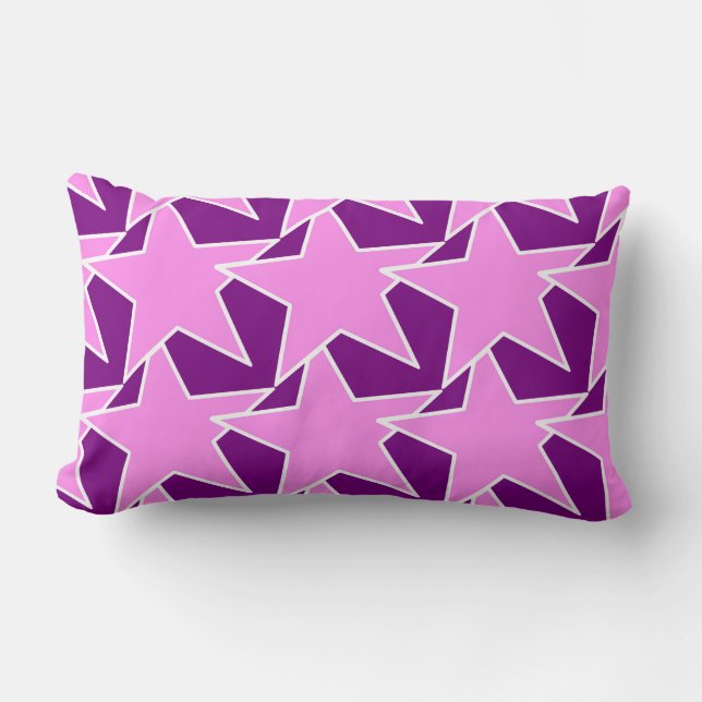 Modern Star Geometric - lila och lavender Lumbarkudde (Framsida)
