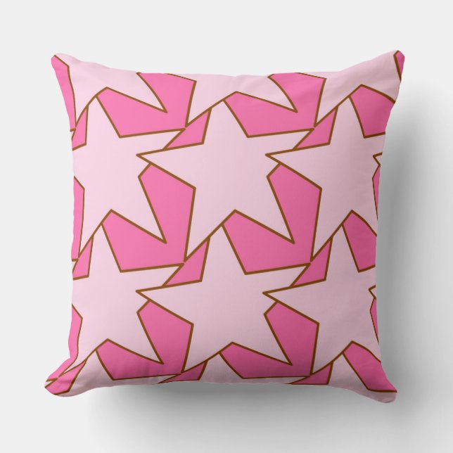 Modern Star Geometric - rosa av korall Kudde (Framsida)