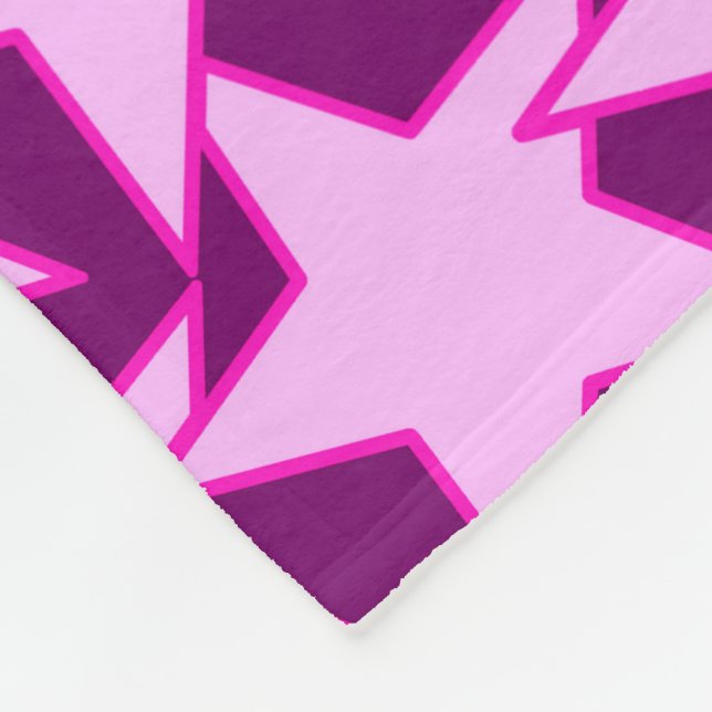 Modern Star Geometric - rosa och ametyst lila Fleecefilt (Hörn)