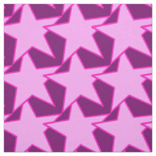 Modern Star Geometric - rosa och ametyst lila Tyg