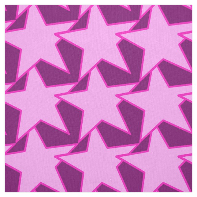 Modern Star Geometric - rosa och ametyst lila Tyg (Provkarta)