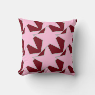 Modern Star Geometric - rosa och burgundy Kudde