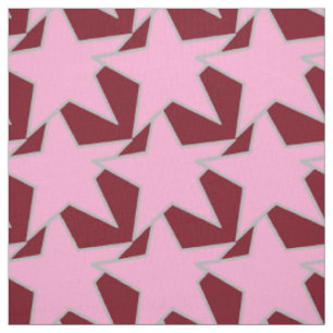 Modern Star Geometric - rosa och burgundy Tyg