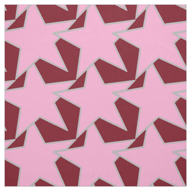 Modern Star Geometric - rosa och burgundy Tyg (Provkarta)