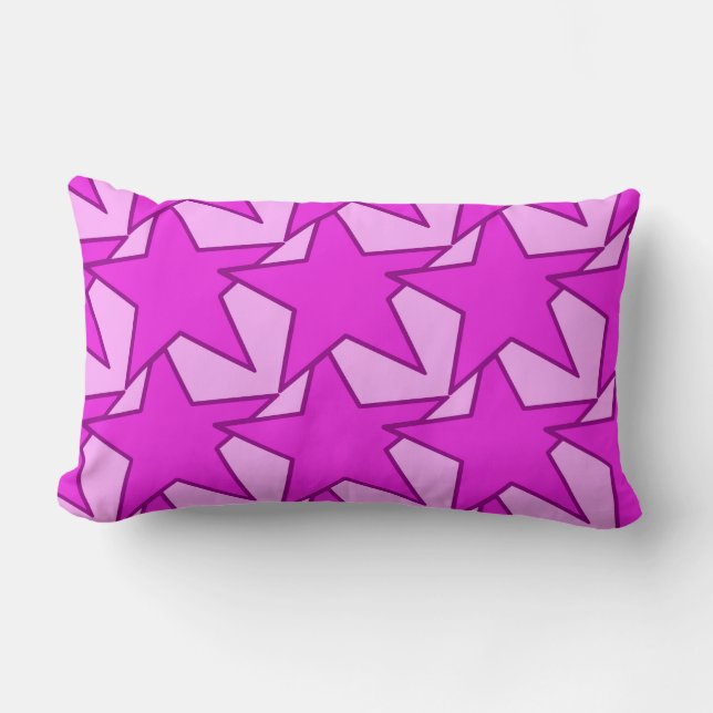Modern Star Geometric - violet och rosa Lumbarkudde (Framsida)
