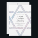 Modern Star HoloGraph Glitter Bat mitzvah Inbjudningar<br><div class="desc">Modern Star HoloGraph Glitter Bat mitzvah bjudan har en unik och modern David-stjärna med information om dina evenemang.</div>