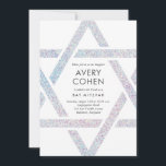 Modern Star HoloGraph Glitter Bat mitzvah Inbjudningar<br><div class="desc">Modern Star HoloGraph Glitter Bat mitzvah bjudan har en unik och modern David-stjärna med information om dina evenemang.</div>