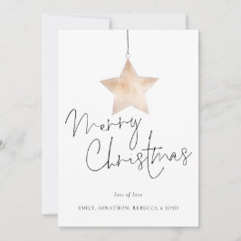 Modern Star Script God jul Julkort