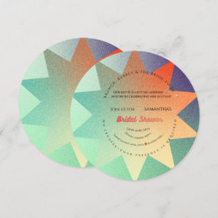 Modern Starburst Bröllopsfestinladning – Colorf Inbjudningar