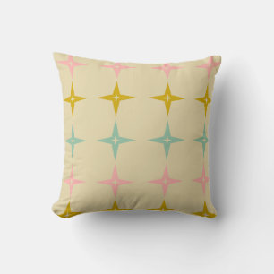 Modern Starburst Mönster i Rosa Aqua i mitten av å Kudde