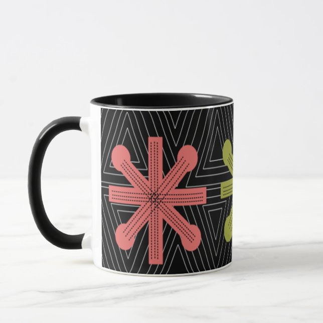 Modern Starburst Quilt från mitten av århundradet Mugg (Vänster)