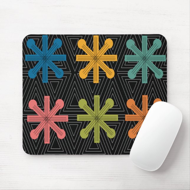 Modern Starburst Quilt från mitten av århundradet Musmatta (Med mus)