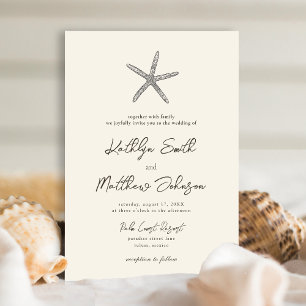 Modern Starfish Beach Ocean Destinations Wedding Inbjudningar
