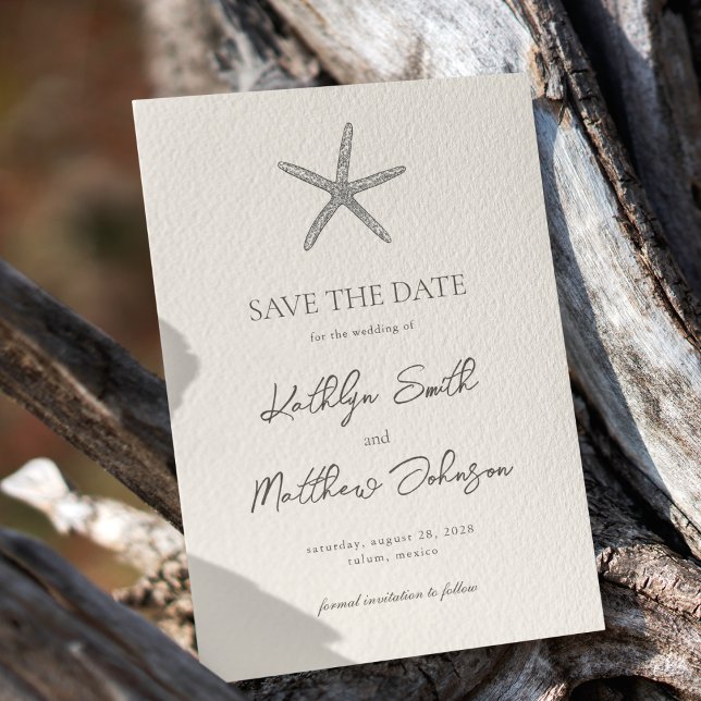 Modern Starfish Beach Ocean Destinations Wedding Spara Datumet (Skapare uppladdad)