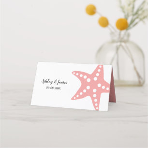 Modern Starfish Bröllop Bordsnummer Place Card Placeringskort