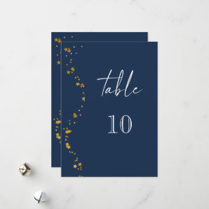 Modern Starry Night 5x7 Blue Bröllop Bordsnummer