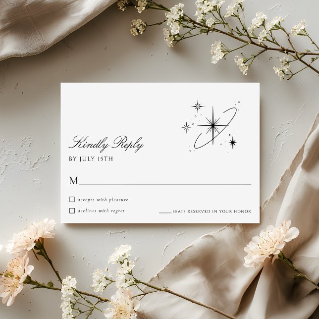 Modern Starry Night Celestial Wedding RSVP Card OSA Kort (Skapare uppladdad)