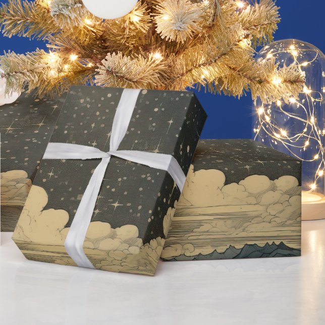 Modern Starry Night Seamless Mönster Presentpapper (Helgdagar)