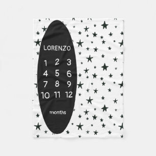 Modern Stars Baby Milestone Blanket Fleecefilt