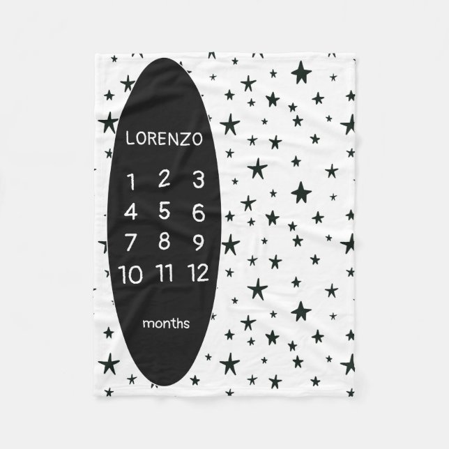 Modern Stars Baby Milestone Blanket Fleecefilt (Framsidan)